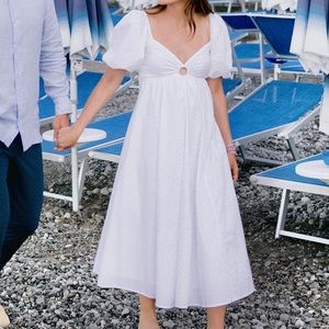 Abercrombie puff sleeve keyhole dress with bow